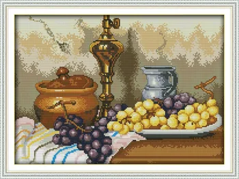 Grapes and Clay Pots Cotton Canvas Cross Stitch Kits Accurate Printed Embroidery DIY Handmade Needle work Wall Home Decor
Grapes and Clay Pots Cotton Canvas Cross Stitch Kits Accurate Printed Embroidery DIY Handmade Needle work Wall Home Decor