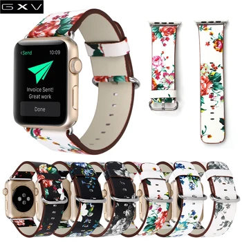 GXV Black White Floral Printed Leather iWatch Band Strap for Apple Watch Series 4/3/2/1 Flower Design 44mm 42mm 40mm 38mm
GXV Black White Floral Printed Leather iWatch Band Strap for Apple Watch Series 4/3/2/1 Flower Design 44mm 42mm 40mm 38mm