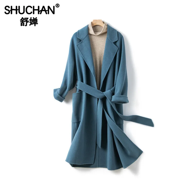 Shuchan Coats for Women Autumn Winter 2019 New Items Adjustable Waist Long Solid Turn-down Collar Loose Office Lady long jackers
Shuchan Coats for Women Autumn Winter 2019 New Items Adjustable Waist Long Solid Turn-down Collar Loose Office Lady long jackers