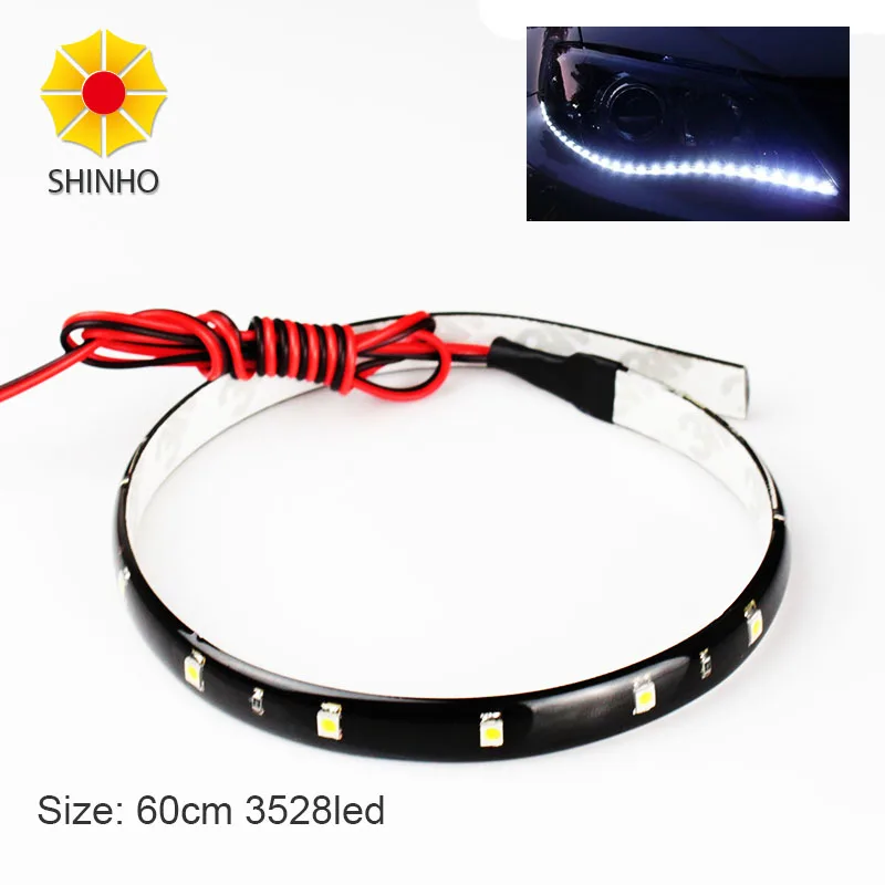 

4Pcs/packs 60cm 1210 3528 30SMD White/Blue/Red/Yellow/Green Waterproof Lights High Power Car Auto DRL Decor Flexible LED Strips