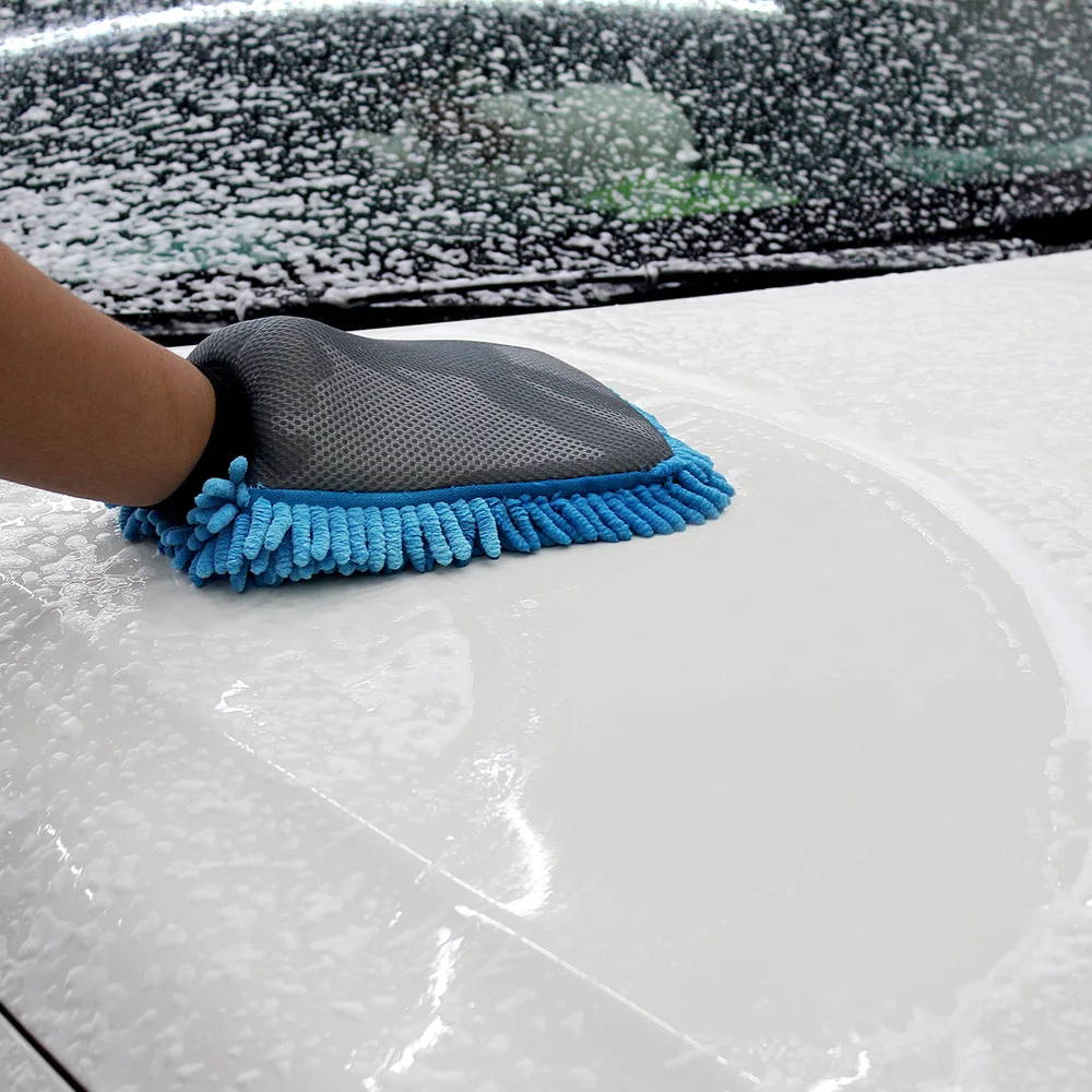 2 в 1 перчатка из микрофибры для мытья автомобиля|car wash glove|auto carewashing gloves |