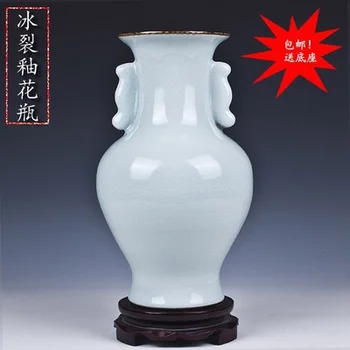 Jingdezhen ceramics guanyao crackle vases/open/antique porcelain/double ears/quality goods
Jingdezhen ceramics guanyao crackle vases/open/antique porcelain/double ears/quality goods