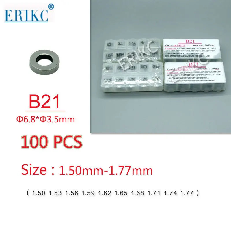 ERIKC B21 common rail diesel injector calibration shims total 100 pieces and auto diesel engine gasket 1.50-1.77mm for denso
ERIKC B21 common rail diesel injector calibration shims total 100 pieces and auto diesel engine gasket 1.50-1.77mm for denso