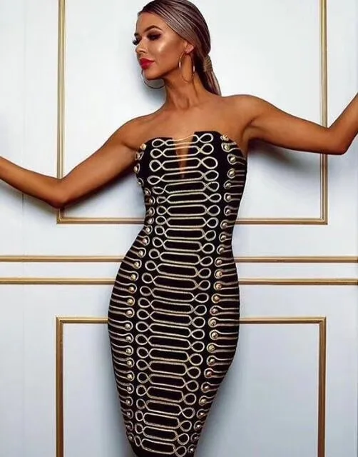 Luxury Women Sexy Strapless Backless Bandage Dress 2018 Knitted Elastic Party Dress
Luxury Women Sexy Strapless Backless Bandage Dress 2018 Knitted Elastic Party Dress
