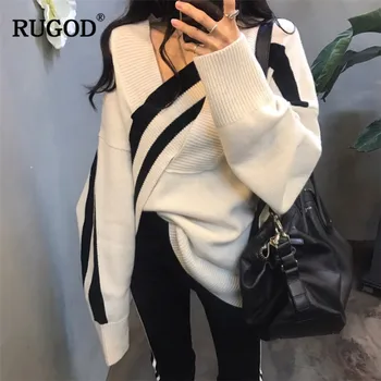 RUGOD New Elegant Ruffle Patchwork Sweater Women Sexy V Neck Long Sleeve Loose Pullover 2019 Spring Casual Jumper Harajuku Tops
RUGOD New Elegant Ruffle Patchwork Sweater Women Sexy V Neck Long Sleeve Loose Pullover 2019 Spring Casual Jumper Harajuku Tops