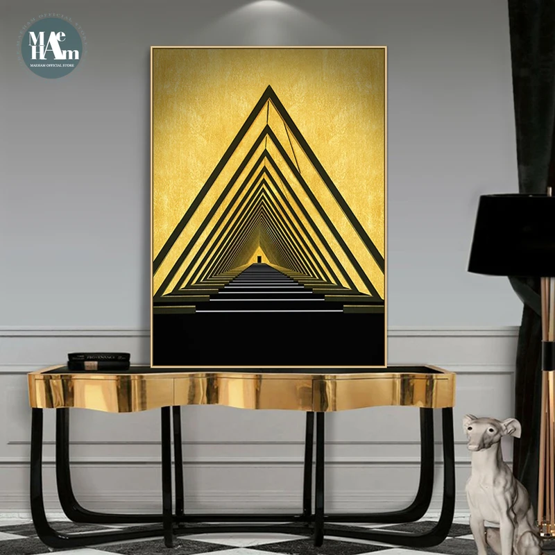 Nordic Golden mountain wall art Canvas Painting Prints Abstract geometric building Posters for Living Room Morden Home Decor
Nordic Golden mountain wall art Canvas Painting Prints Abstract geometric building Posters for Living Room Morden Home Decor