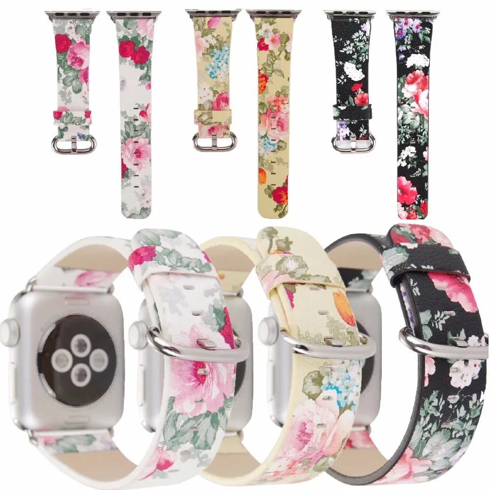Запасной цветной кожаный ремешок для телефона и адаптер Apple Watch Band series 4/3/ 2/1 38 мм 42
