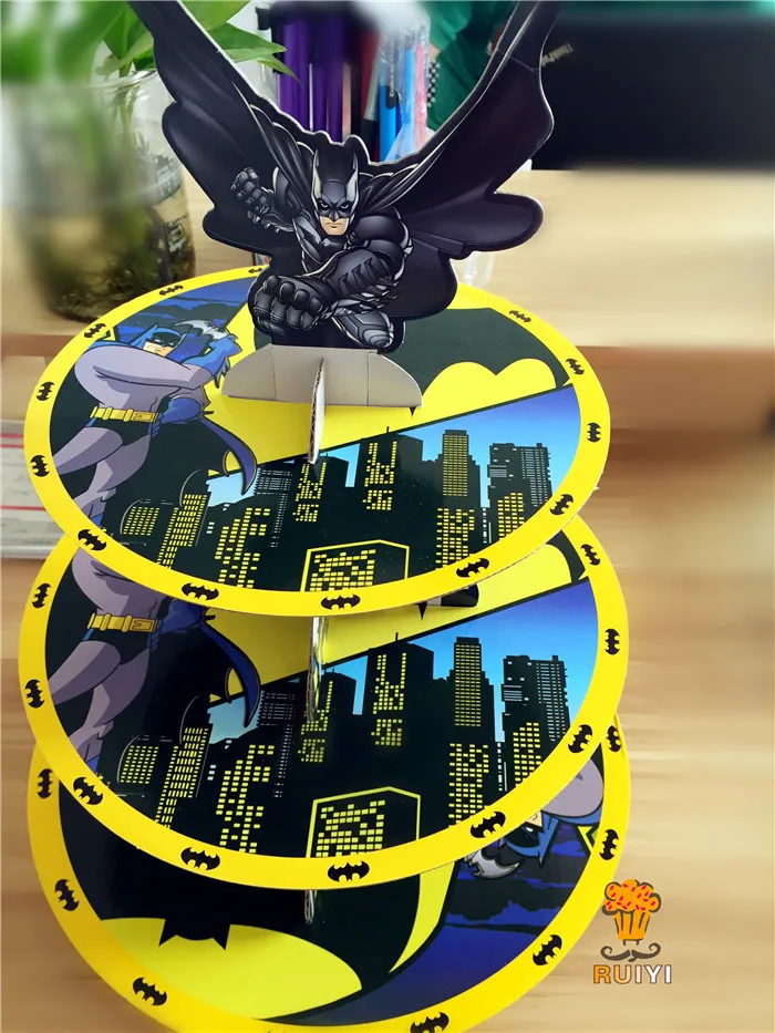 1pc 3-tier Super Hero Batman cupcake holder cake stand Holder 24pc cupcakes Theme Party For Kids Boy Girl Birthday Decoration
1pc 3-tier Super Hero Batman cupcake holder cake stand Holder 24pc cupcakes Theme Party For Kids Boy Girl Birthday Decoration