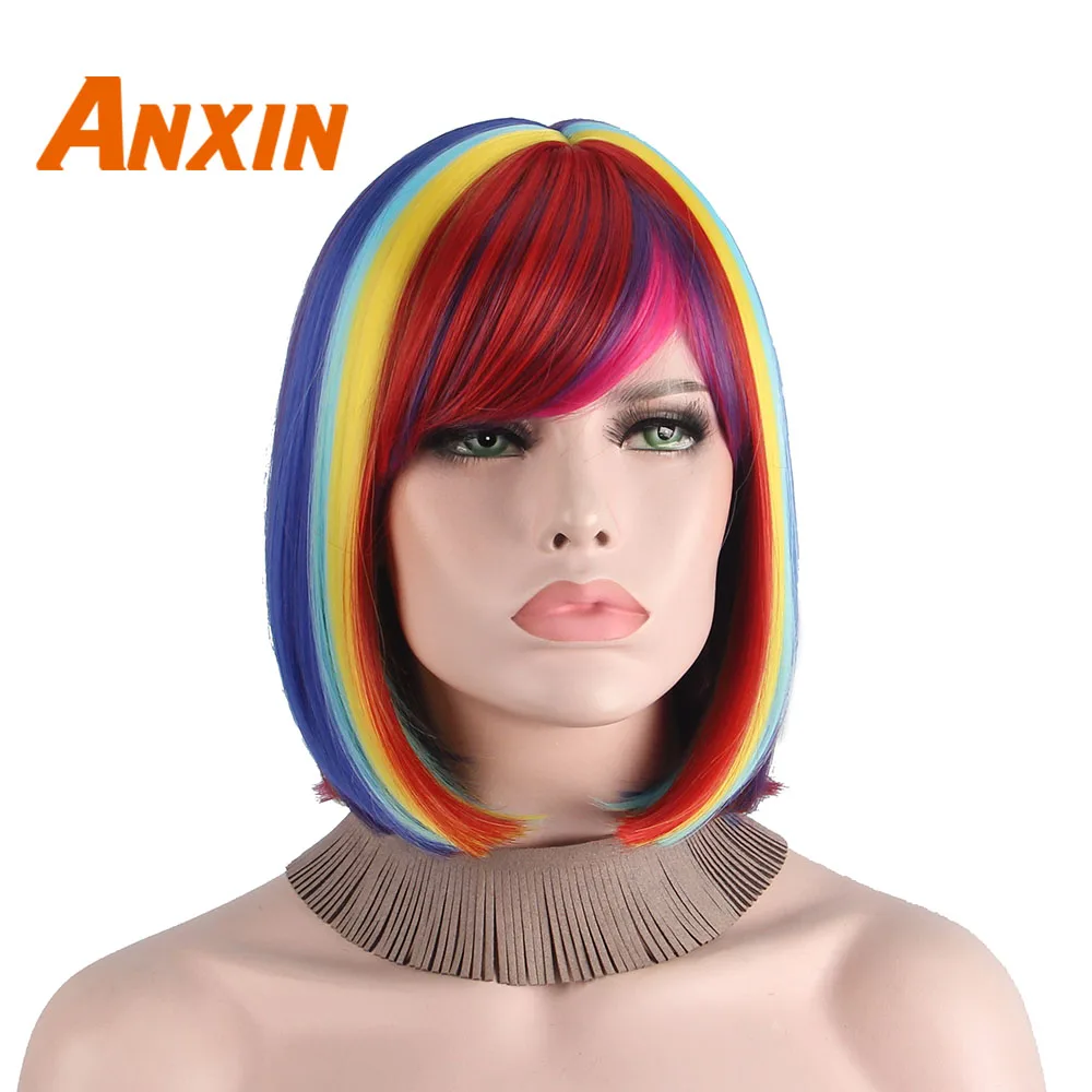 Halloween Costumes Cosplay Wigs for Black Women White Womans Color Rainbow Bob Synthetic Hairs with Bangs Straight Natural Party
Halloween Costumes Cosplay Wigs for Black Women White Womans Color Rainbow Bob Synthetic Hairs with Bangs Straight Natural Party