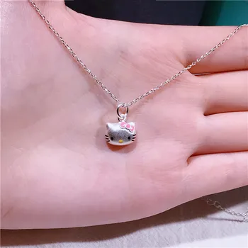 92.5% Silver 40CM Cartoon Cat necklace girls quality birthday gift dropshipping items
92.5% Silver 40CM Cartoon Cat necklace girls quality birthday gift dropshipping items