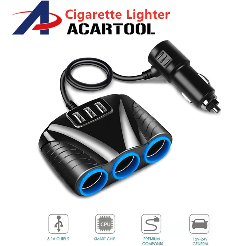 3 USB Port 3 Way 3.1A Blue Led Car Cigarette Lighter Socket Splitter Hub Power Adapter 12V-24V For Smartphone DVR GPS
3 USB Port 3 Way 3.1A Blue Led Car Cigarette Lighter Socket Splitter Hub Power Adapter 12V-24V For Smartphone DVR GPS