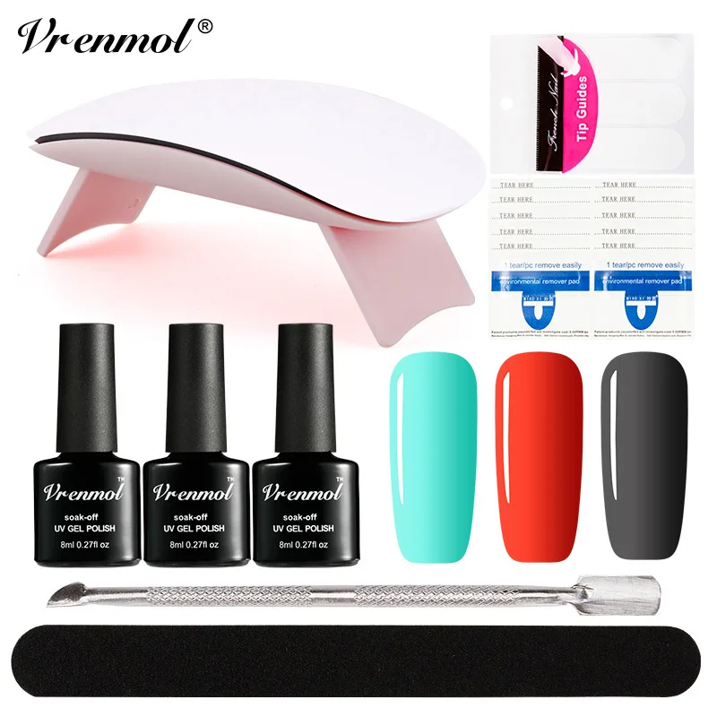 Vrenmol Nail Art Set 6W LED UV Lamp+Choose 3pcs Colors Semi-Permanent UV Gel Nail Polish Nail Tools Manicure Kit
Vrenmol Nail Art Set 6W LED UV Lamp+Choose 3pcs Colors Semi-Permanent UV Gel Nail Polish Nail Tools Manicure Kit