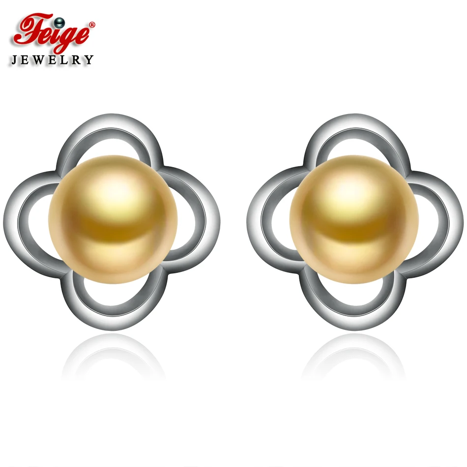 Real Pure 925 Sterling Silver Pearl Earrings for Women Party Fine Jewelry Gifts 8-9MM Golden Freshwater Pearl Stud Earring FEIGE
Real Pure 925 Sterling Silver Pearl Earrings for Women Party Fine Jewelry Gifts 8-9MM Golden Freshwater Pearl Stud Earring FEIGE