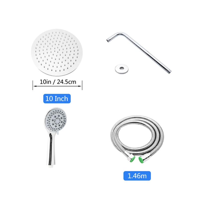 Shower System 1set ( Top Shower Head +Handheld Shower Head + Hose + Arm ) Chromed Finish Rainfall Sprayers Bathroom Cabin
Shower System 1set ( Top Shower Head +Handheld Shower Head + Hose + Arm ) Chromed Finish Rainfall Sprayers Bathroom Cabin