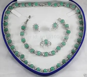 Hot sale FREE SHIP>>>Natural Light Green STONE Necklace Bracelet Earring Ring Jewelry Sets
Hot sale FREE SHIP>>>Natural Light Green STONE Necklace Bracelet Earring Ring Jewelry Sets