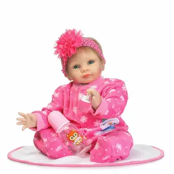 22Inch 55 cm Silicone Vinyl Reborn Baby Dolls in rose Clothes Lifelike Reborn Dolls Babies Bebe Boneca Best Christmas Gift
22Inch 55 cm Silicone Vinyl Reborn Baby Dolls in rose Clothes Lifelike Reborn Dolls Babies Bebe Boneca Best Christmas Gift