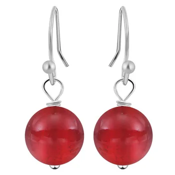 Natural Stone Hook Earring Three Color Selectable Ball Earrings for Women Earring Piercing Bohemia Style Earring Lady
