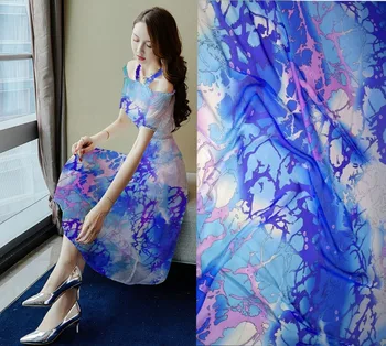 Designer 8moomin 100% natural mulberry silk chiffon fabric blue flowers print shirt cloth decoration France dress scarf material
Designer 8moomin 100% natural mulberry silk chiffon fabric blue flowers print shirt cloth decoration France dress scarf material
