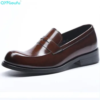 QYFCIOUFU Genuine Cow Leather Men Business Shoes Round Toe Fashion Slip On Dress Shoes Oxfords Black Brown Fashion Vintage Shoes
QYFCIOUFU Genuine Cow Leather Men Business Shoes Round Toe Fashion Slip On Dress Shoes Oxfords Black Brown Fashion Vintage Shoes