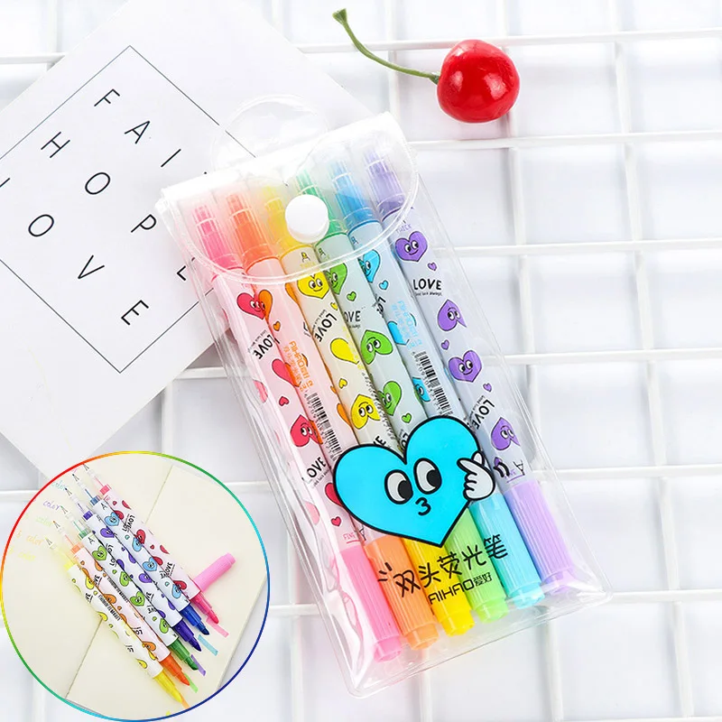 AIHAO Student 6 pcs/lot Cute Creative Double Head Highlighters Kawaii Colored Marker Pens For Paintind Drawing 1305
AIHAO Student 6 pcs/lot Cute Creative Double Head Highlighters Kawaii Colored Marker Pens For Paintind Drawing 1305