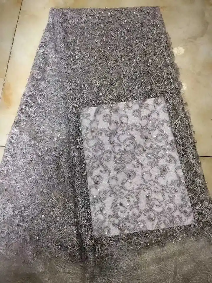 2018 Latest African French Lace Fabric High Quality African Tulle Lace with pearls Fabric For Wedding in gray Color
2018 Latest African French Lace Fabric High Quality African Tulle Lace with pearls Fabric For Wedding in gray Color