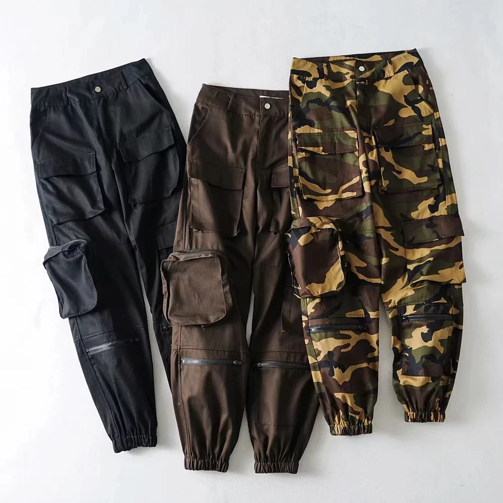 Fashion Black Camouflage pants women high waist pants Streetwear Joggers Cotton cargo pants Loose Trousers 2019
Fashion Black Camouflage pants women high waist pants Streetwear Joggers Cotton cargo pants Loose Trousers 2019