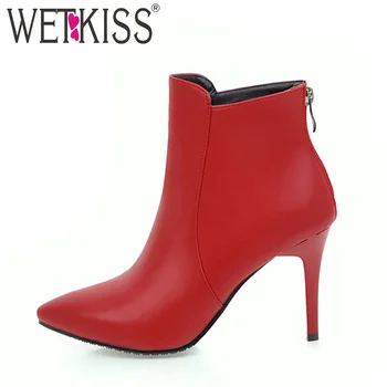 WETKISS Winter 2018 New Ankle Women Boots Zipper Pu Warm Footwear Pointed Toe Femsle Shoes Party Fashion Bootie Big Size 33-43
WETKISS Winter 2018 New Ankle Women Boots Zipper Pu Warm Footwear Pointed Toe Femsle Shoes Party Fashion Bootie Big Size 33-43