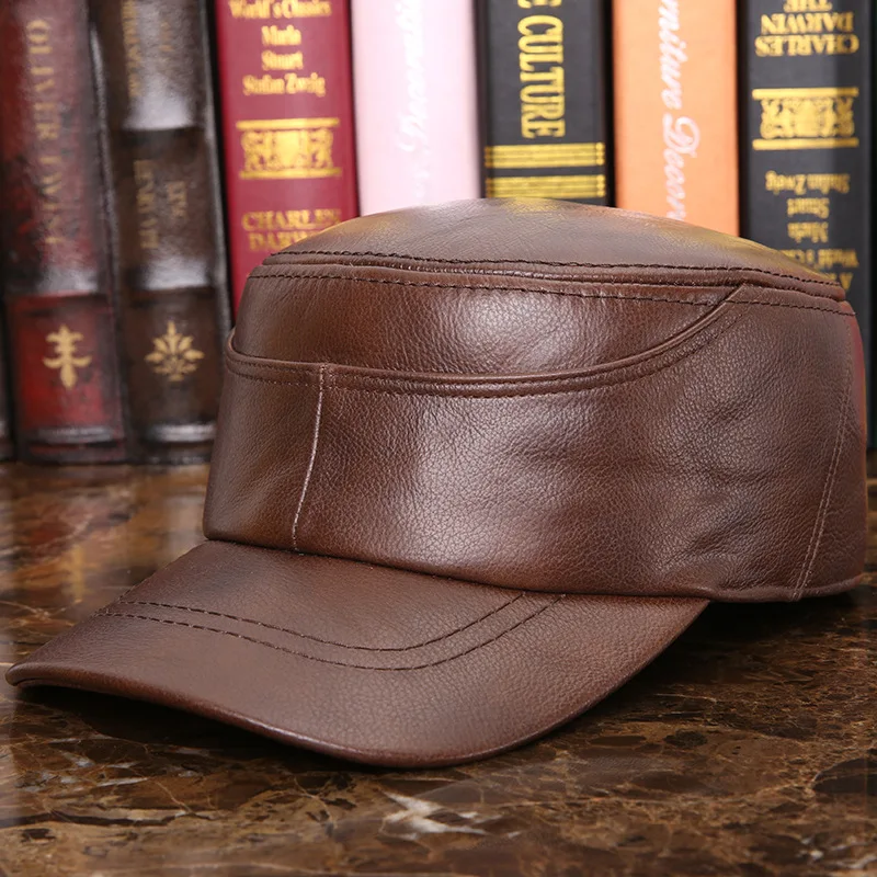 Men's Leather Hat Autumn Winter Cowhide Outdoor Warm Cap Middle-aged Elderly Male Genuine Leather Fashionable Casual Hats H7002
Men's Leather Hat Autumn Winter Cowhide Outdoor Warm Cap Middle-aged Elderly Male Genuine Leather Fashionable Casual Hats H7002