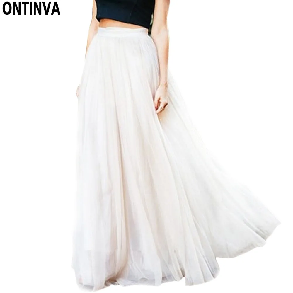 White Tulle Mesh Pleated Skirts 2019 Casual Women Elastic High Waist Cute Junior Girls Fashion Party Jupe Solid Long Skirts
White Tulle Mesh Pleated Skirts 2019 Casual Women Elastic High Waist Cute Junior Girls Fashion Party Jupe Solid Long Skirts