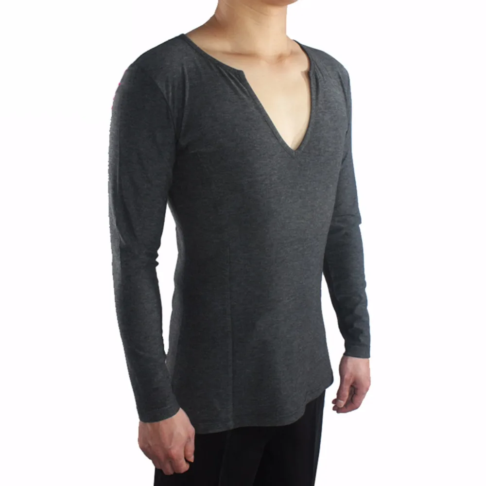 Good Sale Latin Dancing Tops For Males Black Sliver Shirts Man Adult Professional Ballroom Indian Presentation Clothes Q7039 |