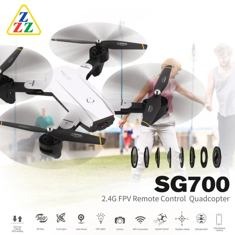 

SG700 2.4G RC Drone Foldable Quadcopter with 2MP Wide Angle Wifi FPV Camera Optical Flow Positioning Altitude Hold Headless