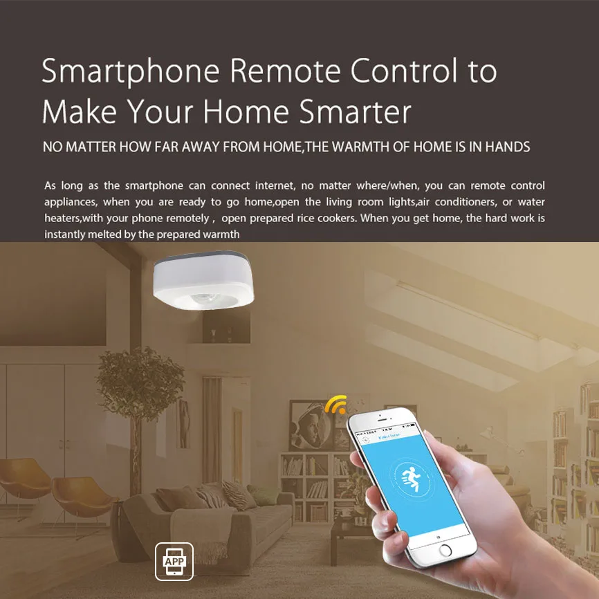 Smart Life Wifi  PIR Motion Sensor Support IFTTT Android IOS Phone APP control Infrared Wireless Alarm(2)