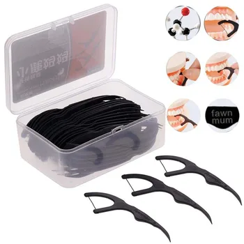 50pcs/Box Bamboo Charcoal Black Dental Floss Teeth Stick Tooth Pick Interdental Brushes Teeth Clean Toothpick Flosser Tool
50pcs/Box Bamboo Charcoal Black Dental Floss Teeth Stick Tooth Pick Interdental Brushes Teeth Clean Toothpick Flosser Tool
