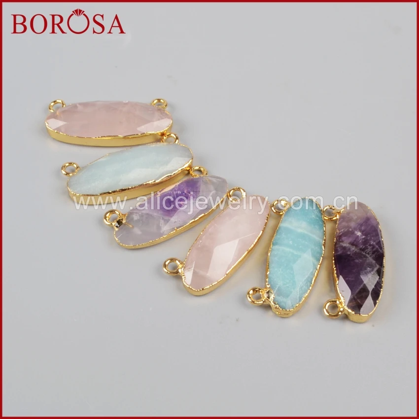 BOROSA Gold Color Long Egg Shape Multi-Kind Faceted Stones Connector Double Bails Gems Druzy Pendant for Necklace Making G0943
BOROSA Gold Color Long Egg Shape Multi-Kind Faceted Stones Connector Double Bails Gems Druzy Pendant for Necklace Making G0943