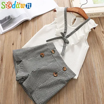 Sodawn Girls Clothing Set Summer Set 2020 Kids Suit Girls Clothes Chiffon T-shirt + Plaid Shorts 2PCS Fashion Children's clothes
Sodawn Girls Clothing Set Summer Set 2020 Kids Suit Girls Clothes Chiffon T-shirt + Plaid Shorts 2PCS Fashion Children's clothes