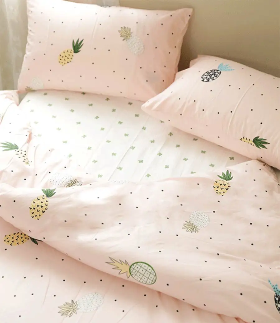 Cute cartoon pineapple bedding set teen child,cotton twin full queen King lovely home textile bed sheet pillow case quilt cover
Cute cartoon pineapple bedding set teen child,cotton twin full queen King lovely home textile bed sheet pillow case quilt cover