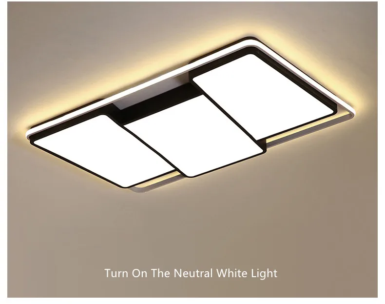 Black White Modern LED Chandelier Lighting For Living Dining Room Bedroom Acrylic Lustre Luminaria Lampadario Ceiling Chandeliers 9