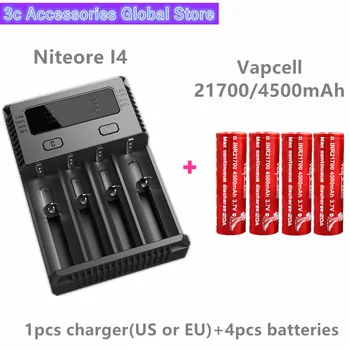 Vapcell 4pcs INR 21700 4500mAh 20A li-ion rechargeable battery with Nitecore new I4 Digi charger LCD Intelligent for smoke E-CIG
Vapcell 4pcs INR 21700 4500mAh 20A li-ion rechargeable battery with Nitecore new I4 Digi charger LCD Intelligent for smoke E-CIG