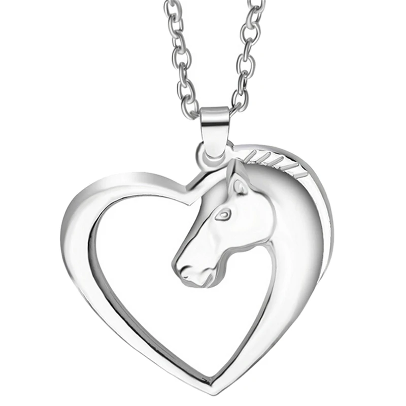 White K Horse in Heart Pendant Necklace Cute Animal 50CM Box Chain Horse Necklaces For Women Gift For Girl
White K Horse in Heart Pendant Necklace Cute Animal 50CM Box Chain Horse Necklaces For Women Gift For Girl