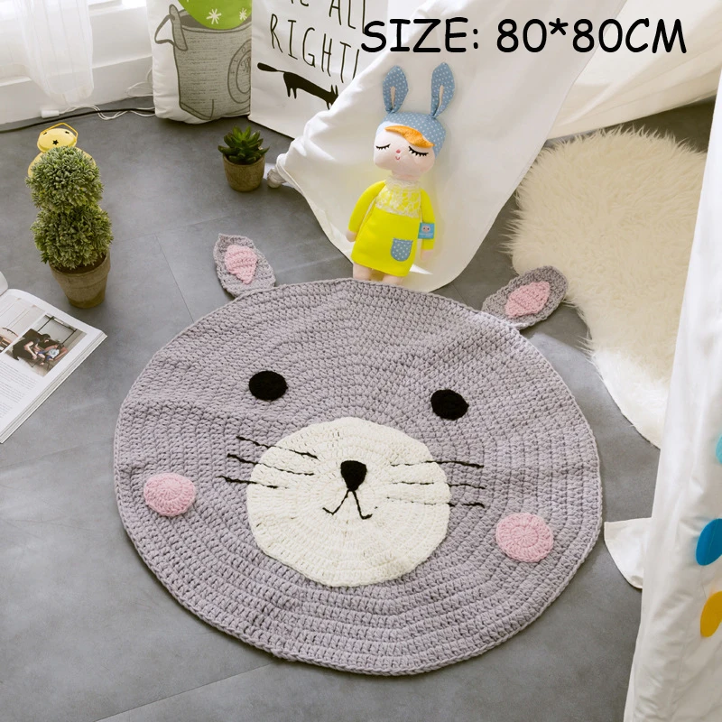 INS Nordic Hand made Bear Fox Cute Animal Soft Mat Children Play Mat Round Knitted Carpet Rug Blanket for Bedroom Living room
INS Nordic Hand made Bear Fox Cute Animal Soft Mat Children Play Mat Round Knitted Carpet Rug Blanket for Bedroom Living room