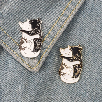 Hugging Cats Enamel Pin Black White Day and Night Badges Brooches Lapel pin Denim shirt bag Animal Jewelry Gift for friends
Hugging Cats Enamel Pin Black White Day and Night Badges Brooches Lapel pin Denim shirt bag Animal Jewelry Gift for friends