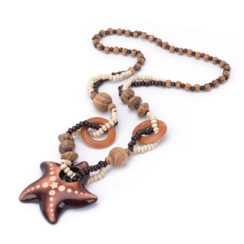 Vintage Bohemian National Wind Ocean Starfish Woody Beaded pendant necklace Women Fashion Jewelry Birthday Present Colar collier
Vintage Bohemian National Wind Ocean Starfish Woody Beaded pendant necklace Women Fashion Jewelry Birthday Present Colar collier