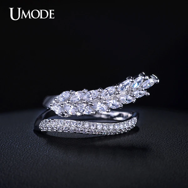 UMODE Selene Series Special Flowing Wing With Marquise Cut CZ Irregular Band Finger Ring Fashion Jewelry For Women UR0159
UMODE Selene Series Special Flowing Wing With Marquise Cut CZ Irregular Band Finger Ring Fashion Jewelry For Women UR0159