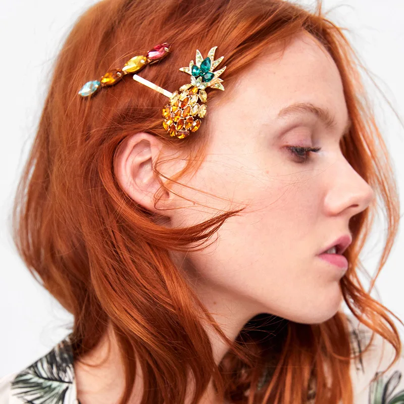Korea Pineapple Crystal Hairpins Headwear For Women cz Hair Clips Pins Barrette hair claws Styling Tools Accessories 2019
Korea Pineapple Crystal Hairpins Headwear For Women cz Hair Clips Pins Barrette hair claws Styling Tools Accessories 2019