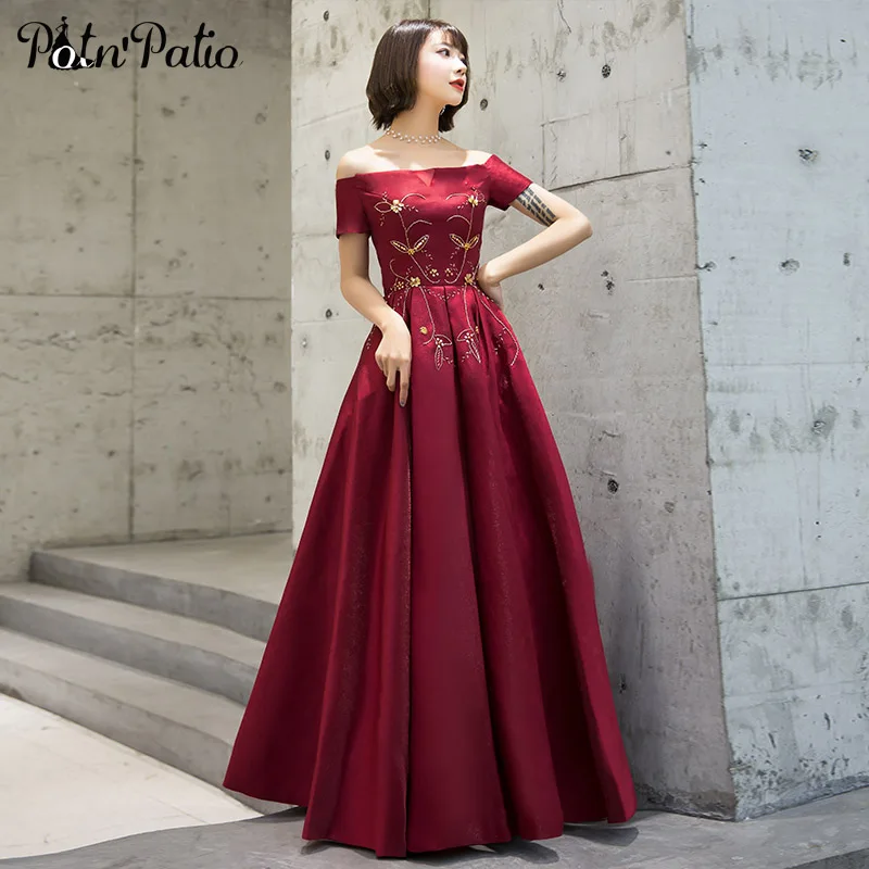 Elegant Boat Neck Off The Shoulder Ball Gown Satin Evening Dresses Long 2019 New Plus Size Women Formal Dresses
Elegant Boat Neck Off The Shoulder Ball Gown Satin Evening Dresses Long 2019 New Plus Size Women Formal Dresses