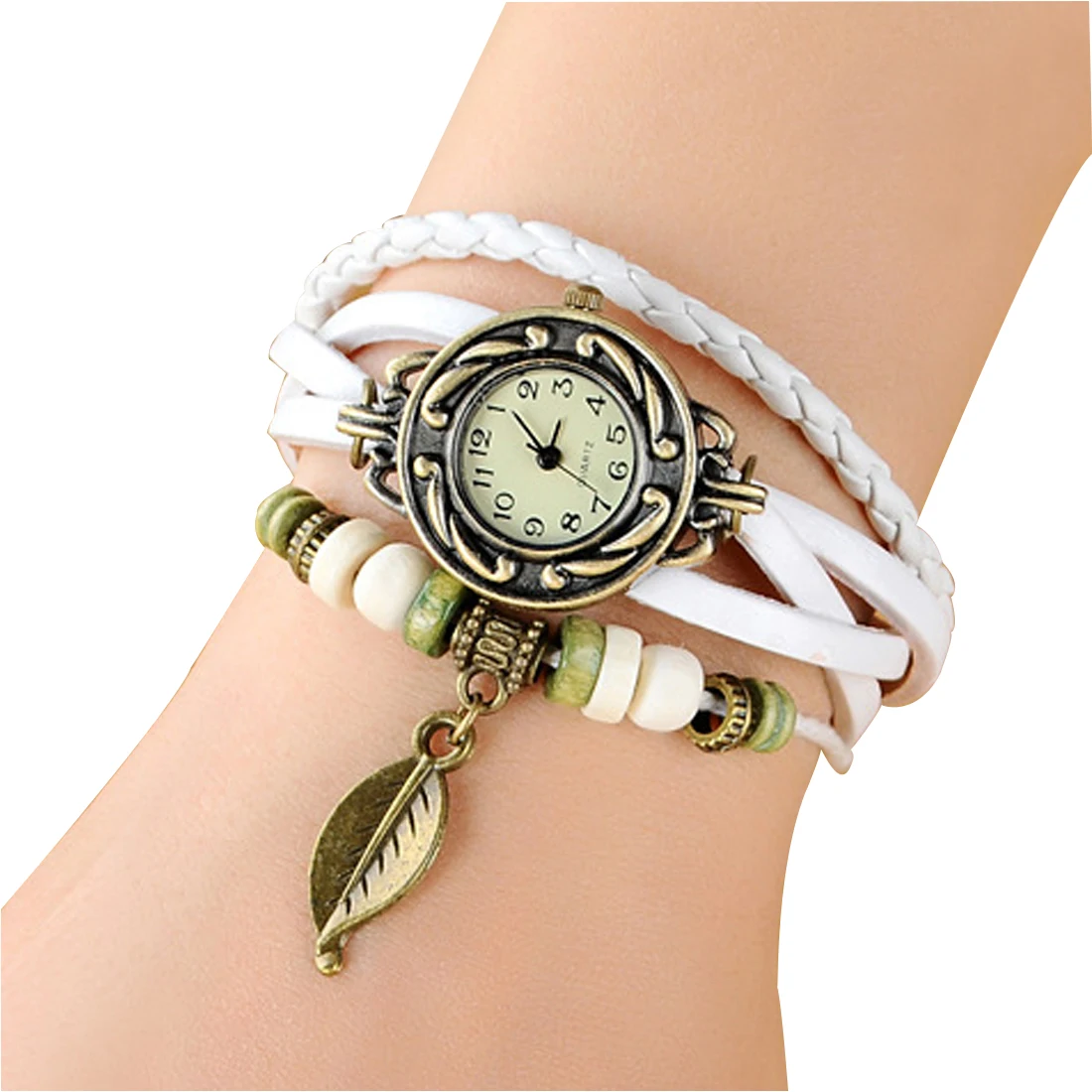 Женские кварцевые наручные часы с подвеской в виде листьев 10 шт./лот | Украшения и