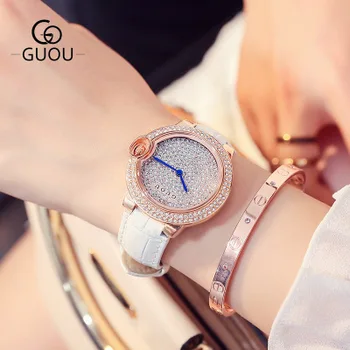 GUOU Luxury Brand Montre Femme Women Watches Full Rhinestone Leather Casual Lady Quartz Wrist Watch Dress Watch Relogio feminino
GUOU Luxury Brand Montre Femme Women Watches Full Rhinestone Leather Casual Lady Quartz Wrist Watch Dress Watch Relogio feminino