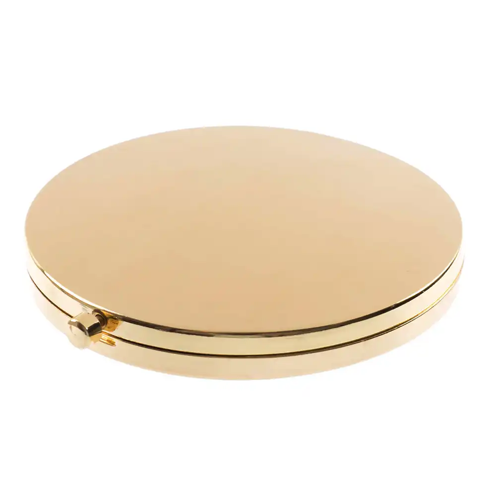 folding mirror mini compact stainless steel metal makeup