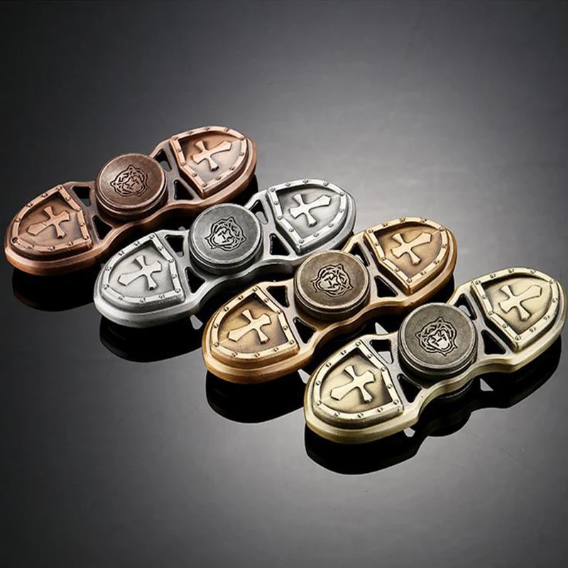 Crusader Metal Fidget Spinner UFO Two-spinner EDC Hand Spinner Aluminum Alloy Fidget Toy Anxiety Stress Adults Kid Spinner