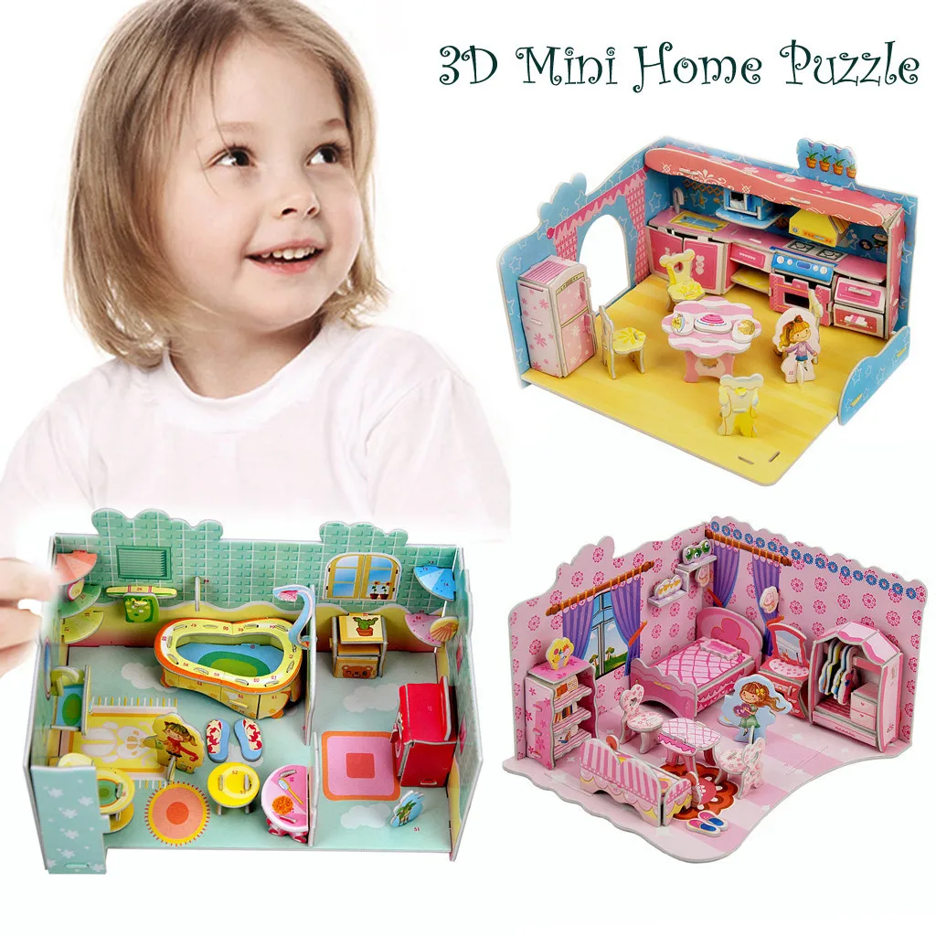 3D Puzzle Toy Early Learning Home Bedroom Kitchen Bathroom Assemble Toys Childre Pretend Play Set Toy Christmas Gift
3D Puzzle Toy Early Learning Home Bedroom Kitchen Bathroom Assemble Toys Childre Pretend Play Set Toy Christmas Gift